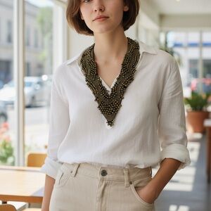 V-Neck Beaded Statement Necklace